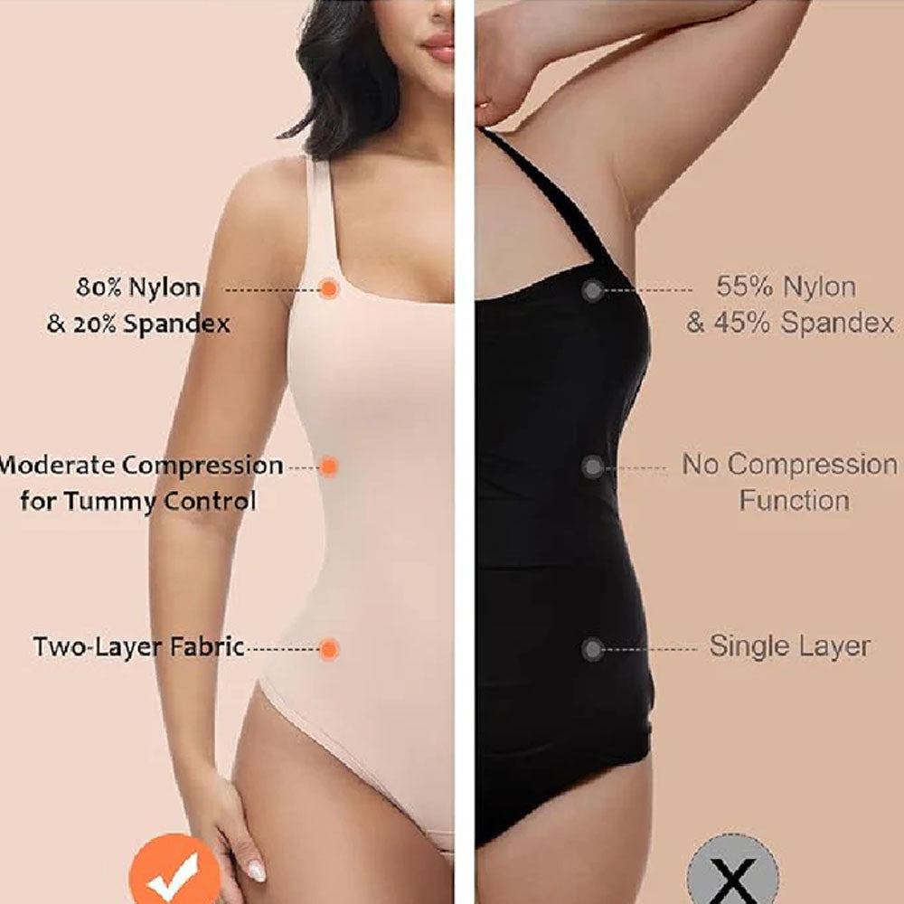 Womens Sexy Deep V Neck Backless Sleeveless Double Lined Thong Bodysuits for Going Out