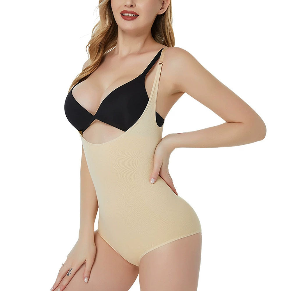 Women's Tummy Control Shapewear Open Bust Bodysuit Waist Trainer Jumpsuit Tops Lace Body Shaper Butt Lifter Panty