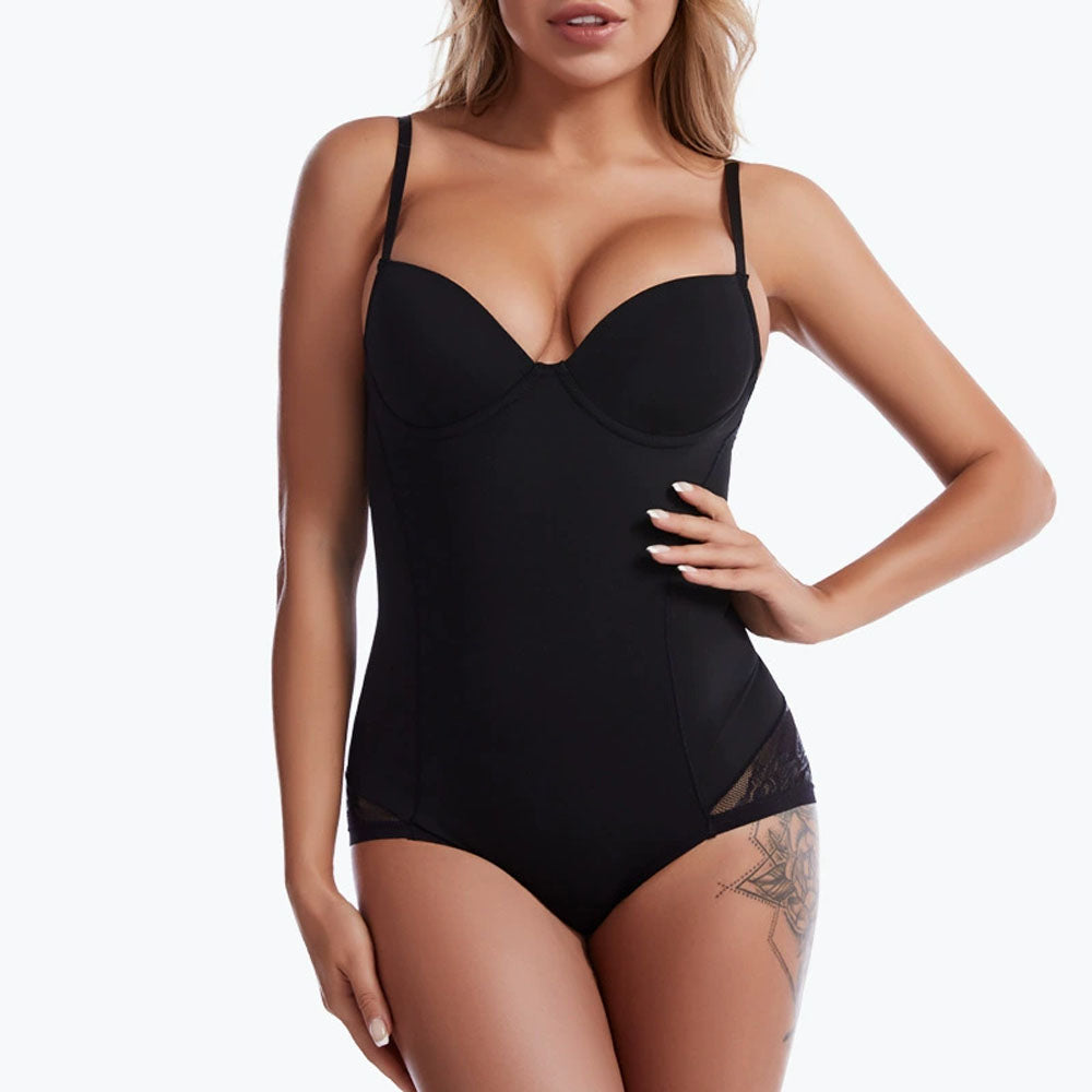 Women's Bodysuit Shapewear With Underwire Bra, Postpartum Abdomen Control And Chest Support