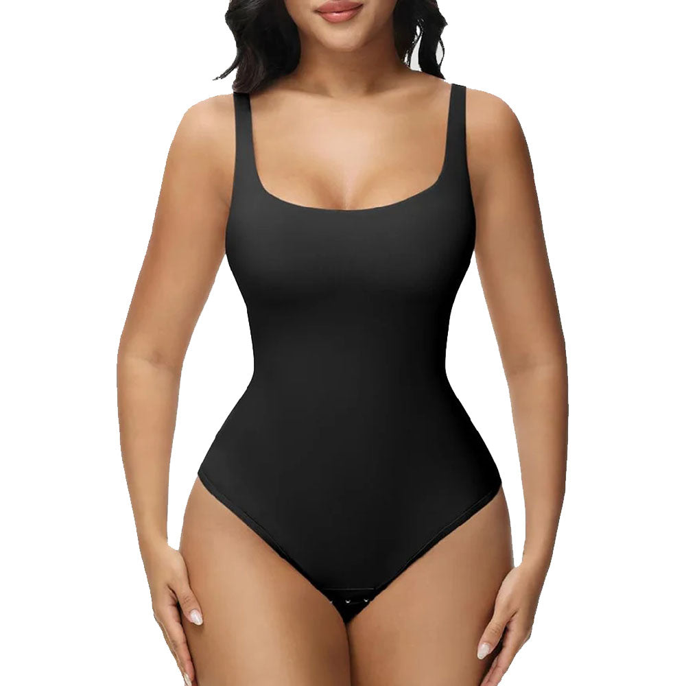 Womens Sexy Deep V Neck Backless Sleeveless Double Lined Thong Bodysuits for Going Out