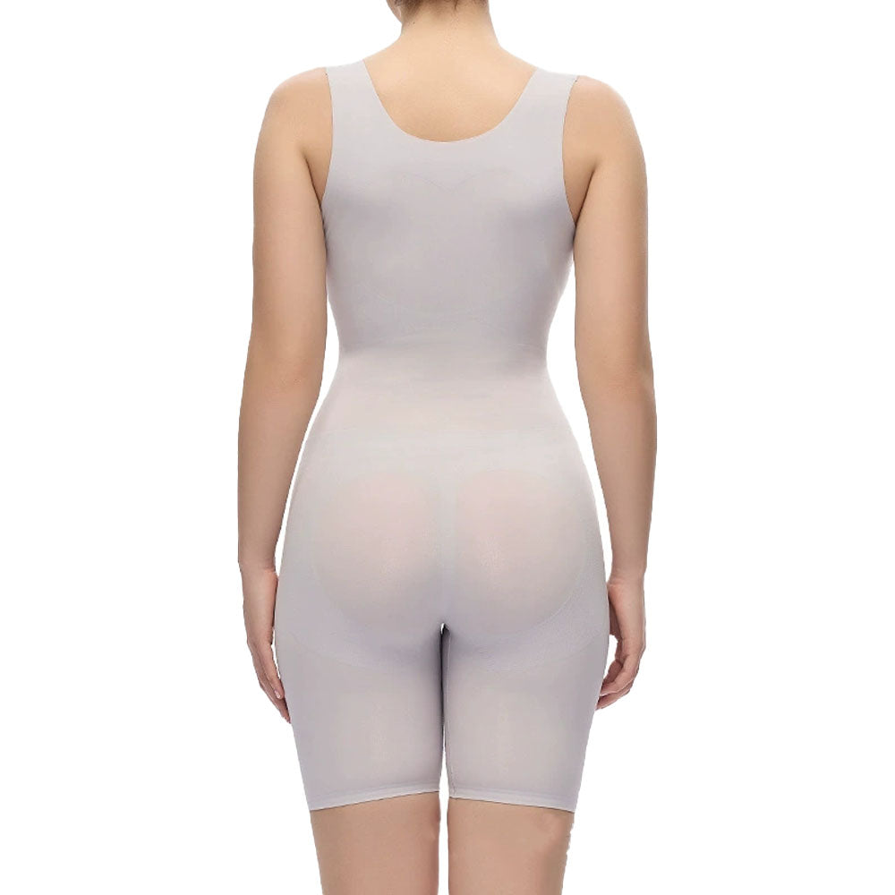 Women Seamless Firm Tummy Control Shapewear Bodysuit Open Bust Mid-Thigh Full Body Shaper for Dresses
