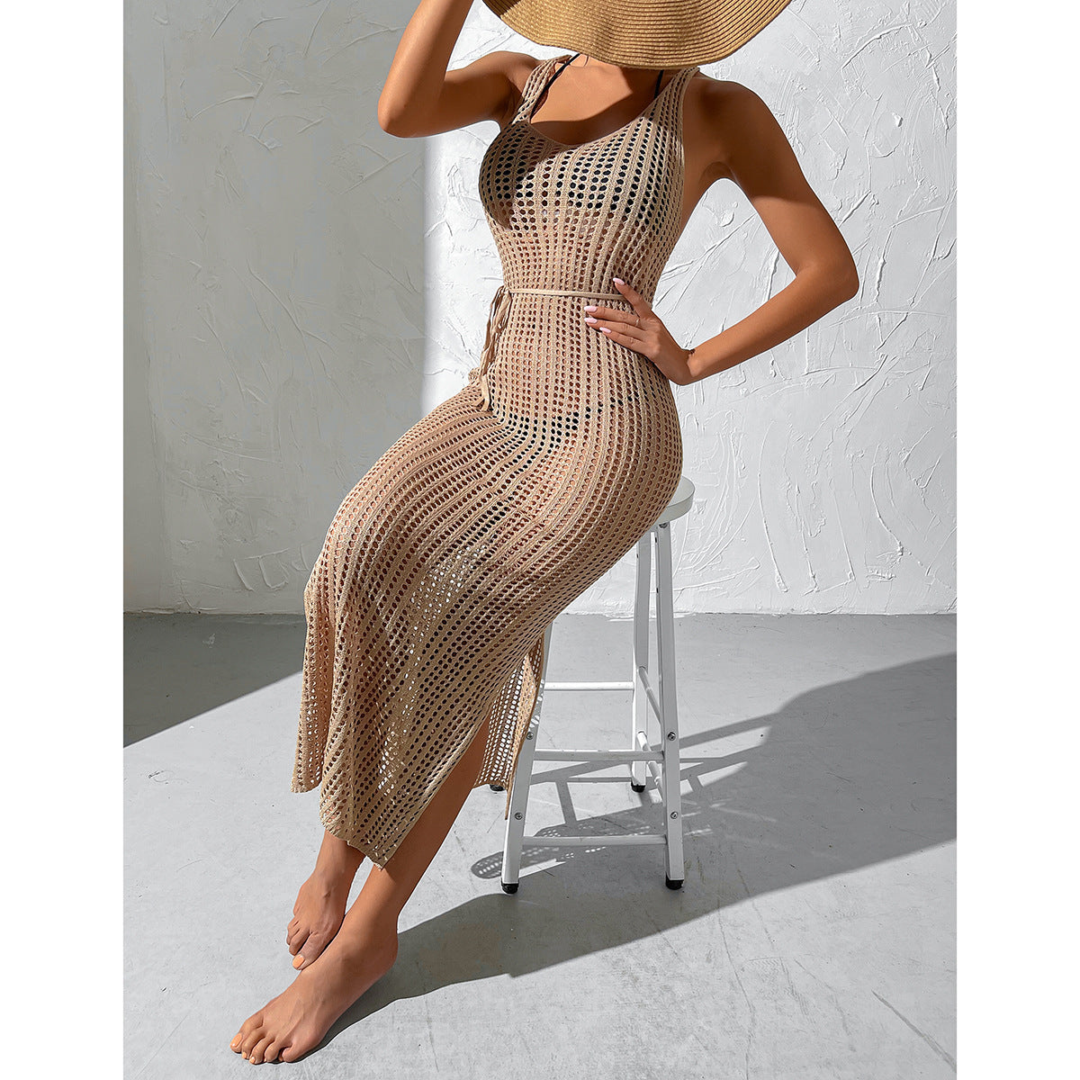 Chic Hollow-Out Beach Cover-Up Dress β Effortless Summer Glam