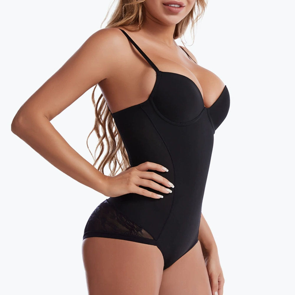 Women's Bodysuit Shapewear With Underwire Bra, Postpartum Abdomen Control And Chest Support