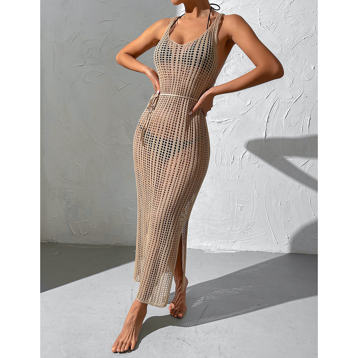 Chic Hollow-Out Beach Cover-Up Dress β Effortless Summer Glam