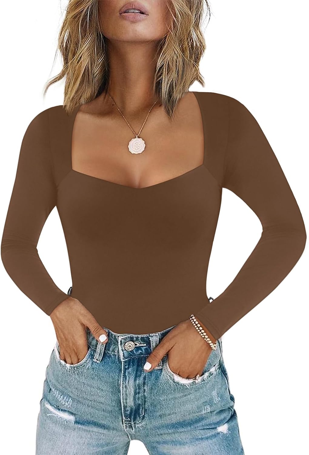 Women's Sexy Sweetheart Neckline Bodysuit Tops