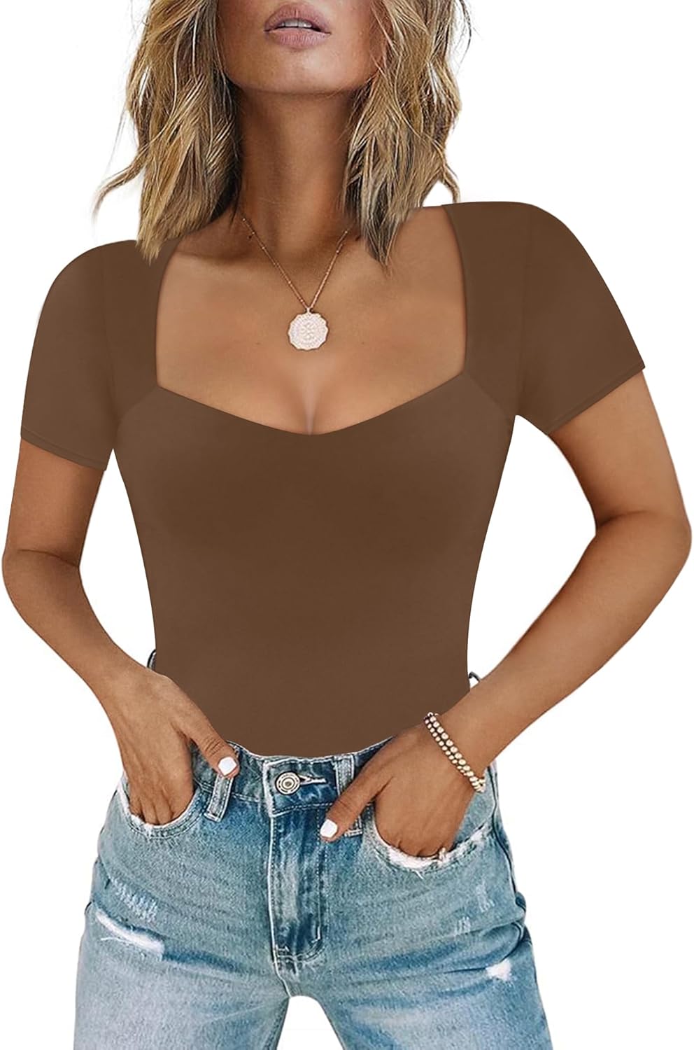 Women's Sexy Sweetheart Neckline Bodysuit Tops