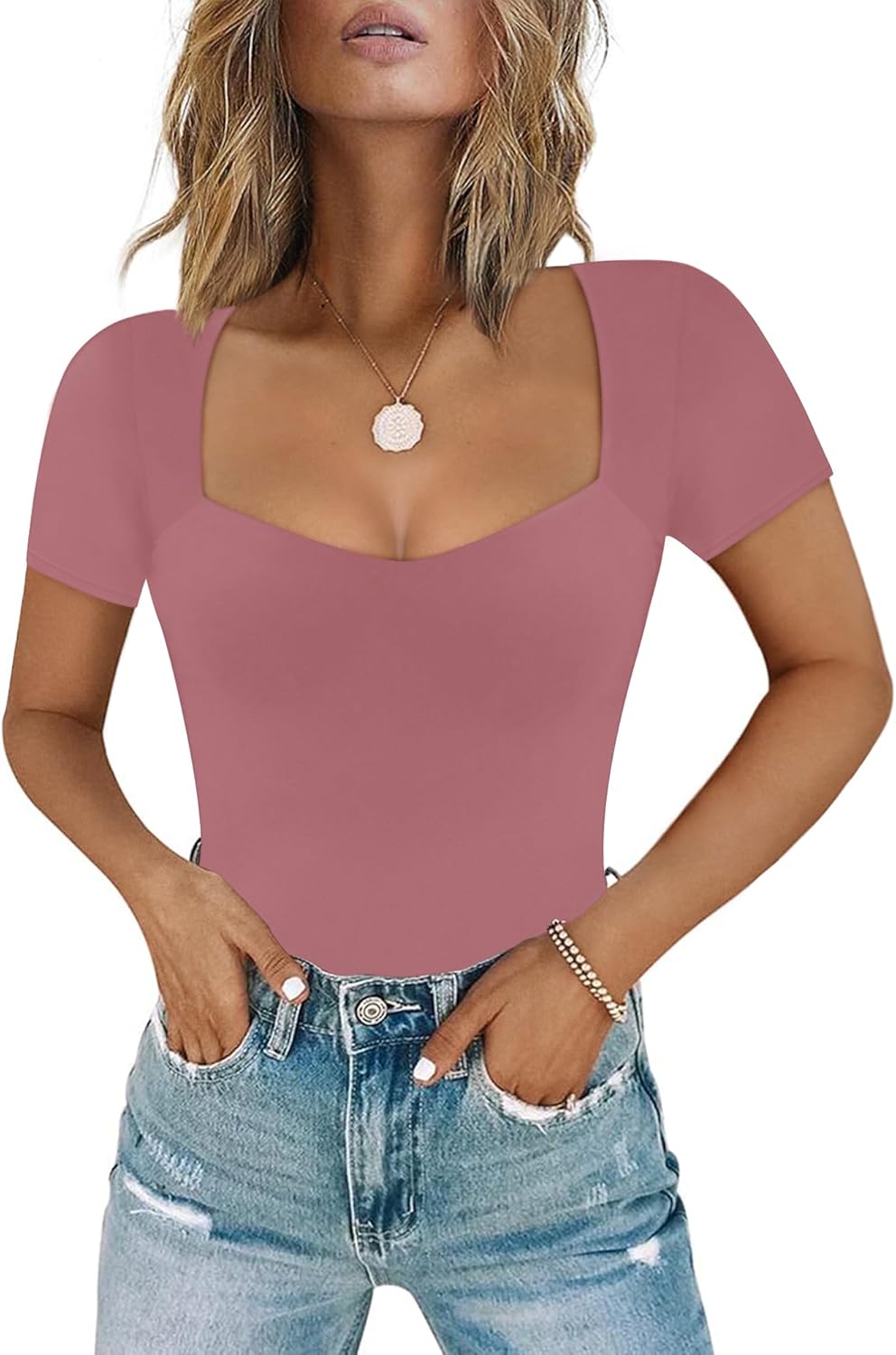 Women's Sexy Sweetheart Neckline Bodysuit Tops