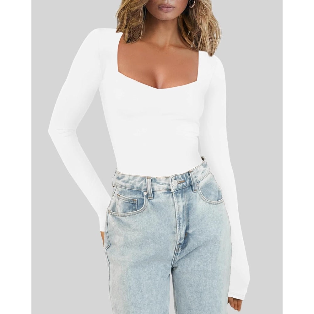 Women's Sexy Sweetheart Neckline Bodysuit Tops