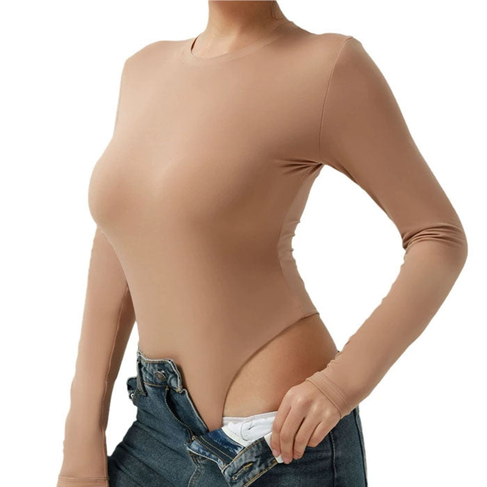 Women's Crew Neck Long Sleeve Bodysuit Sexy Tops Sharp Collection