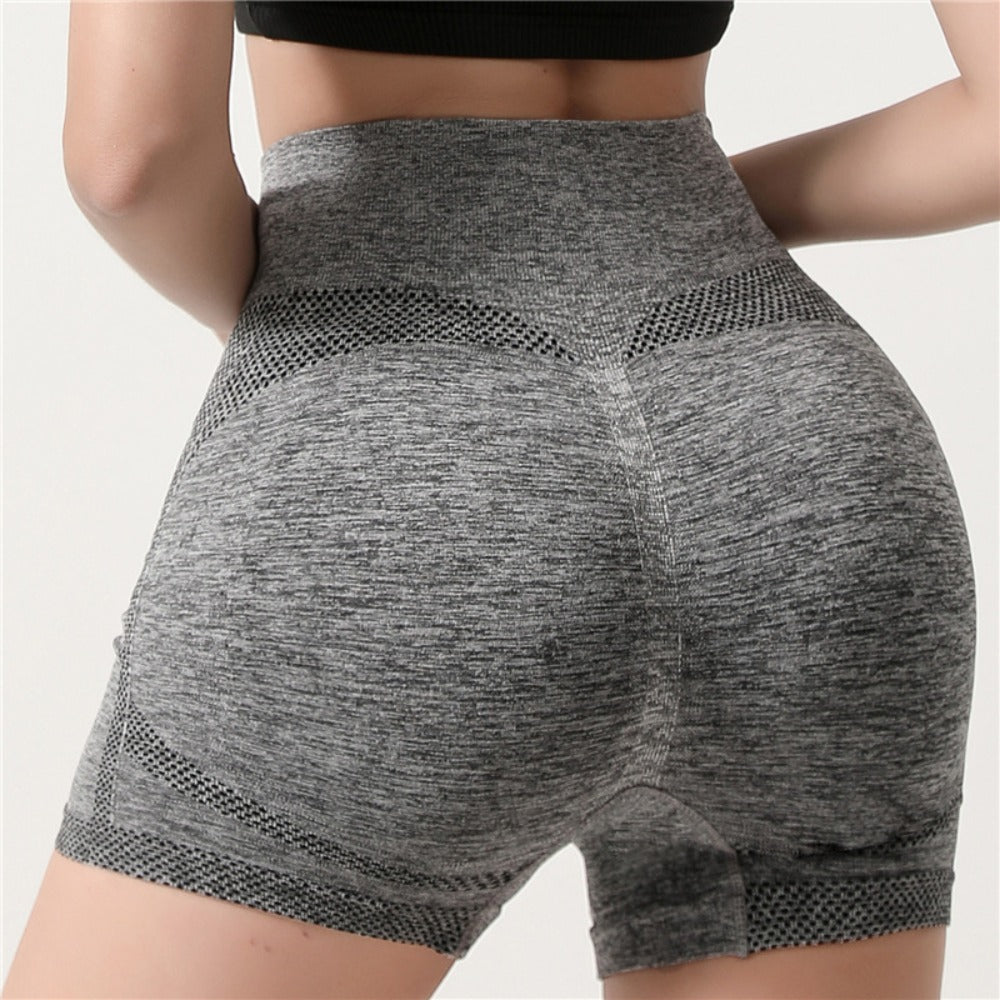 Plus Size Peach Smiley Face Yoga Shorts