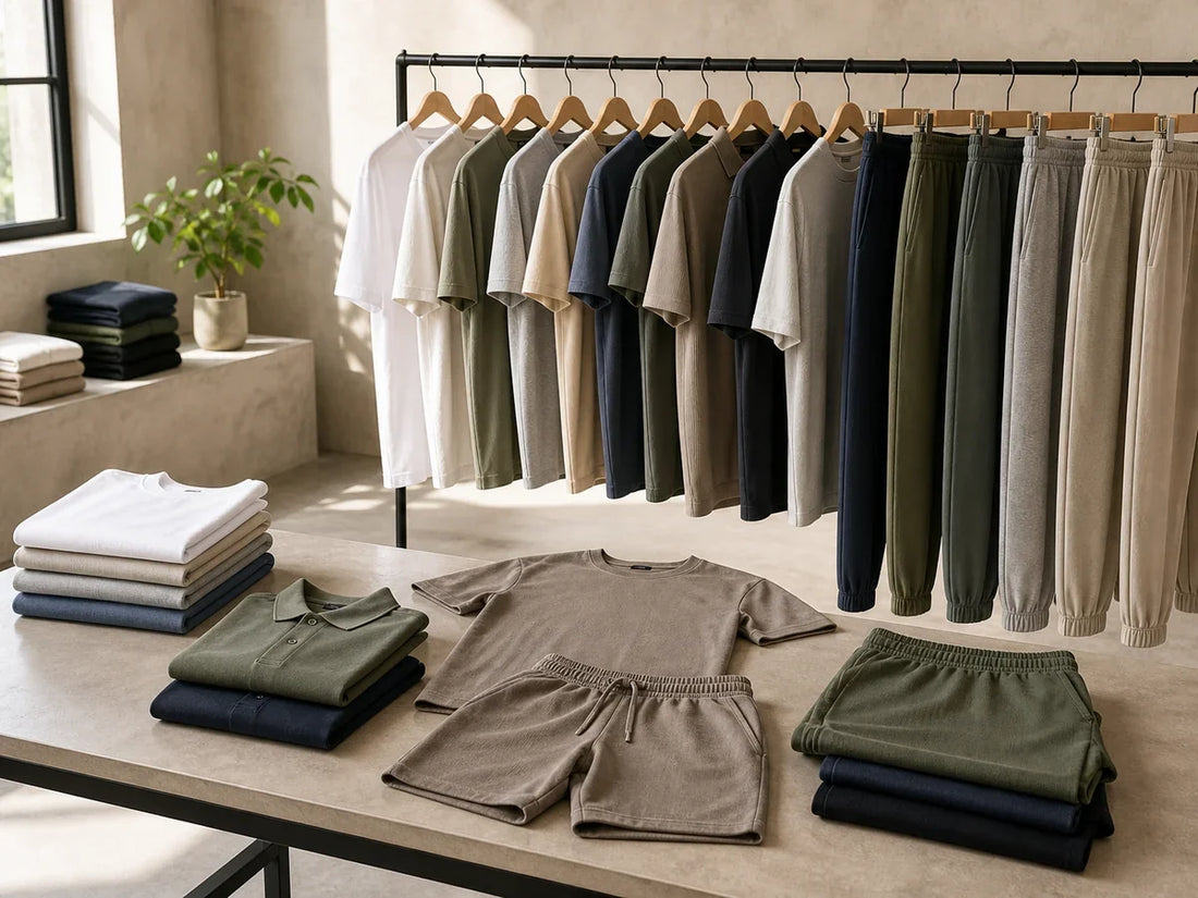 Unbranded knitwear and casualwear garments for custom apparel sourcing