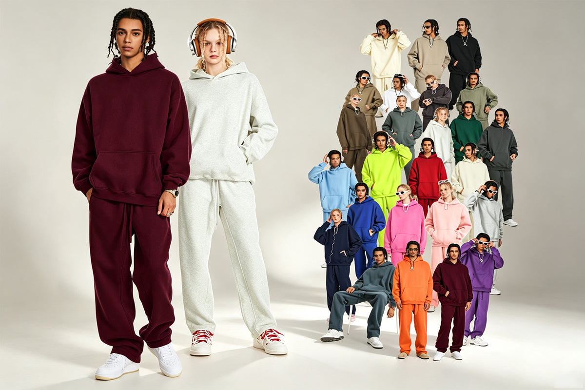 Unbranded model wearing knitwear and casualwear