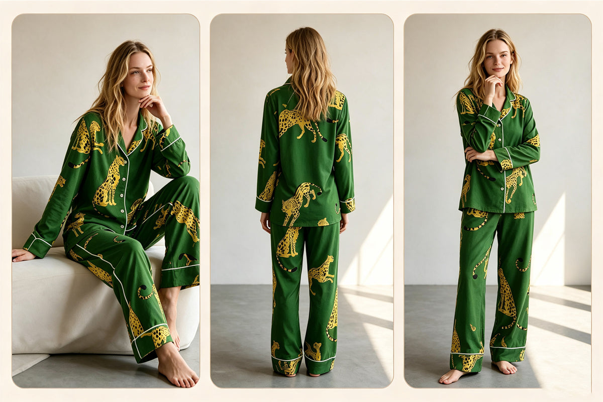 Unbranded model wearing sleepwear and loungewear