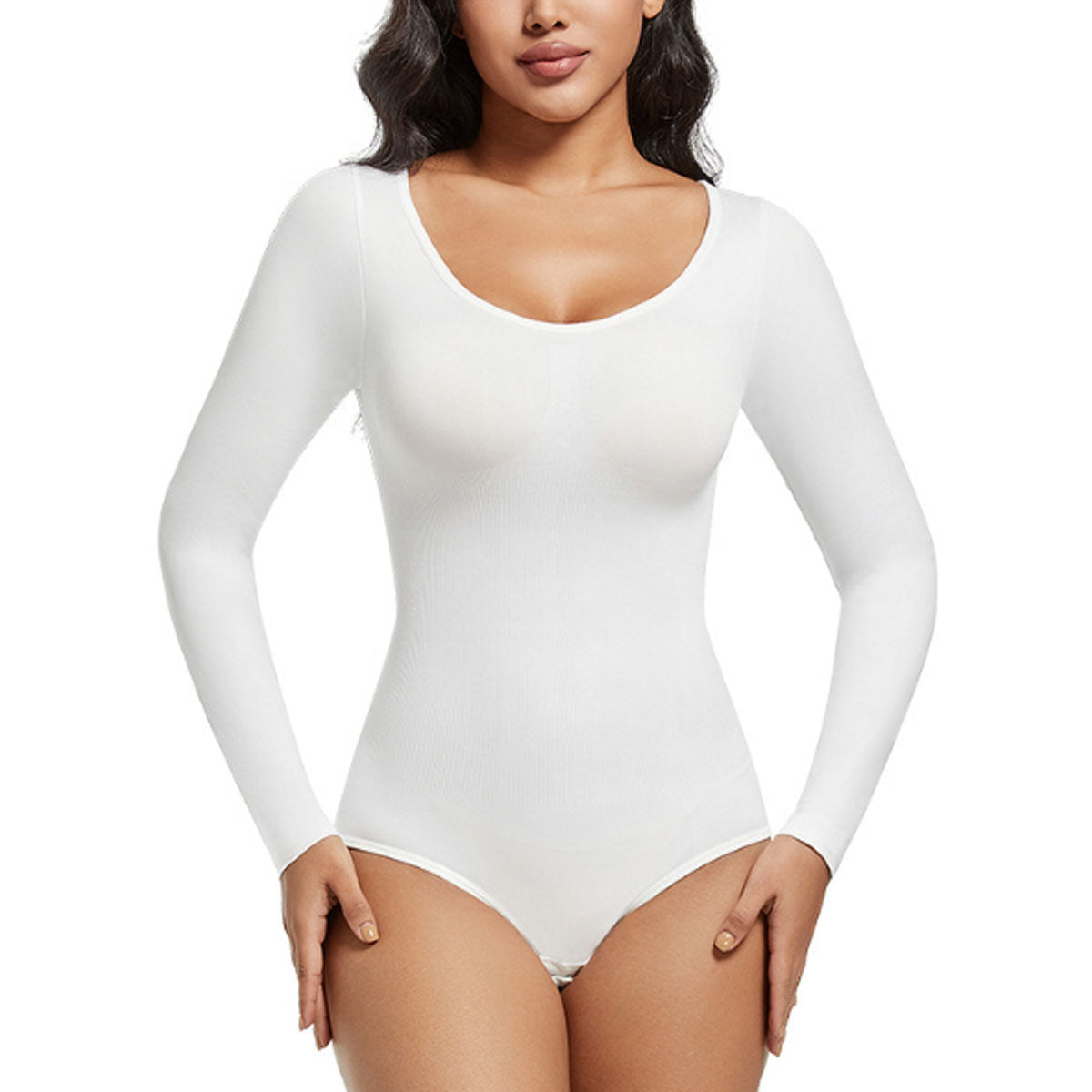 Women's Bodysuits Sexy Seamless knitting T Shirt One Piece V Neck Long Sleeve Bodysuits