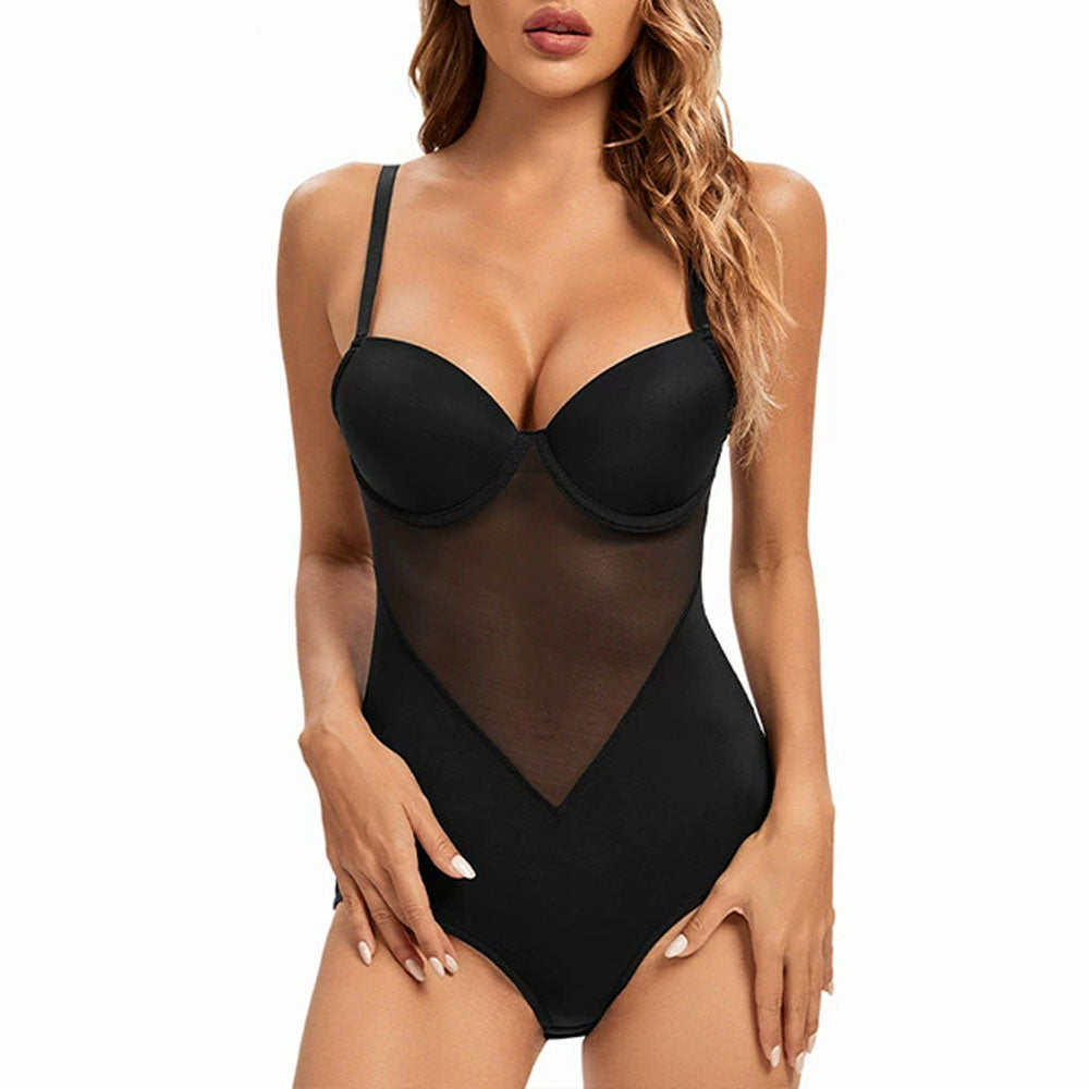 Women's Sexy Mesh Bodysuit Shapewear – Tummy Control, Waist Slimming & Bust Support