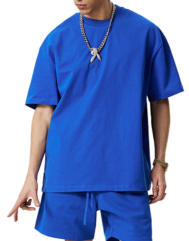 Adult Heavy Cotton T-Shirt,Oversized  Loose Fit Short Sleeve Casual Streetwear Baggy