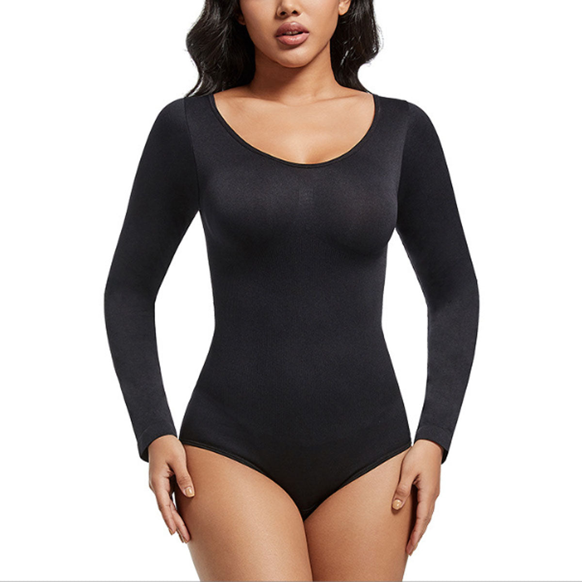 Women's Bodysuits Sexy Seamless knitting T Shirt One Piece V Neck Long Sleeve Bodysuits