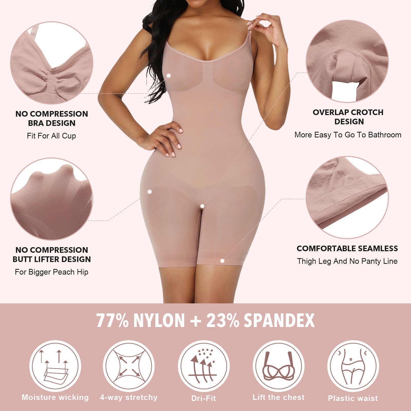 Women Seamless Sexy Slimming Fajas Colombianas Butt Lifter Full Body Shaper Bodysuit Shapewear