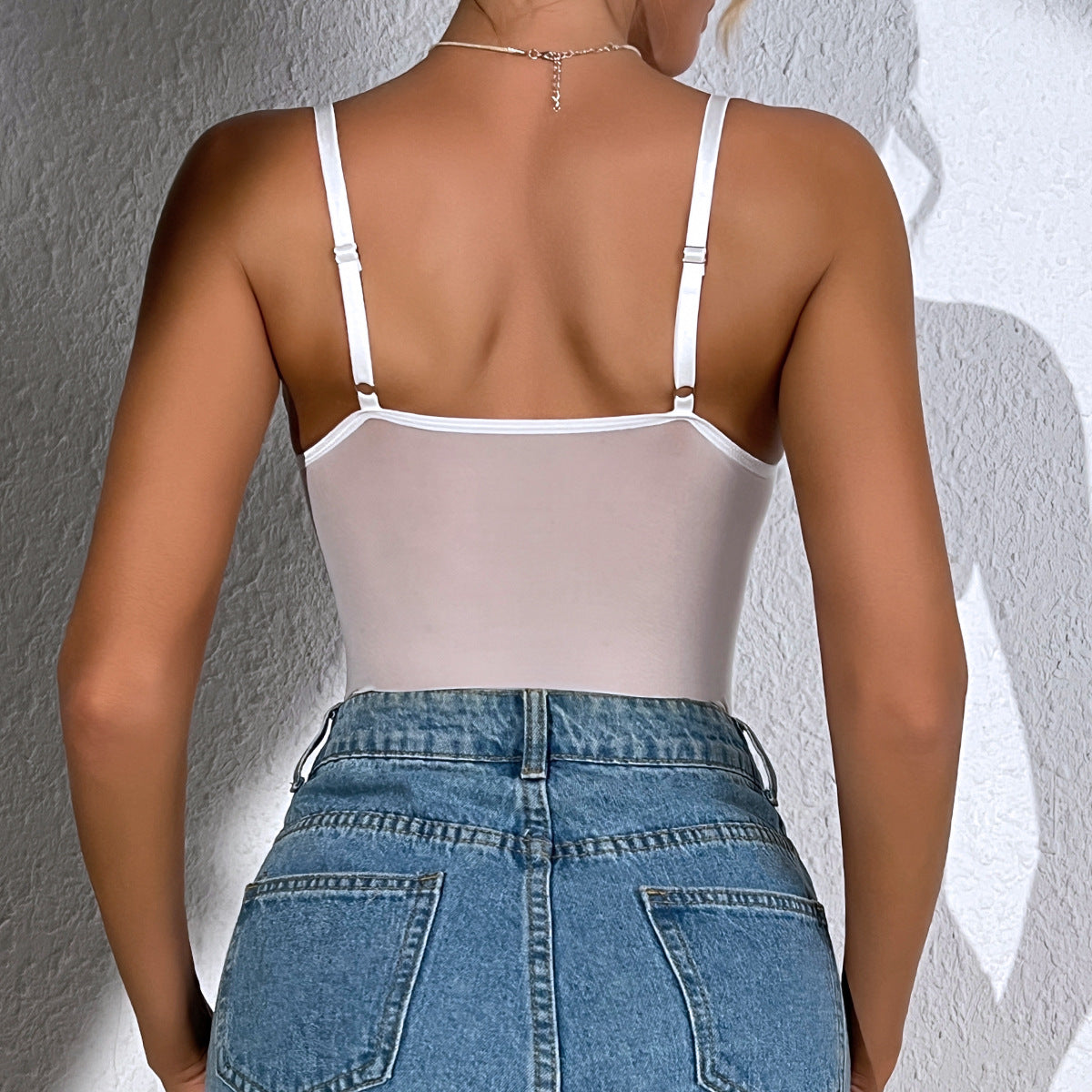 Elegant White Lace Corset Bodysuit – Romantic Sheer One-Piece Lingerie