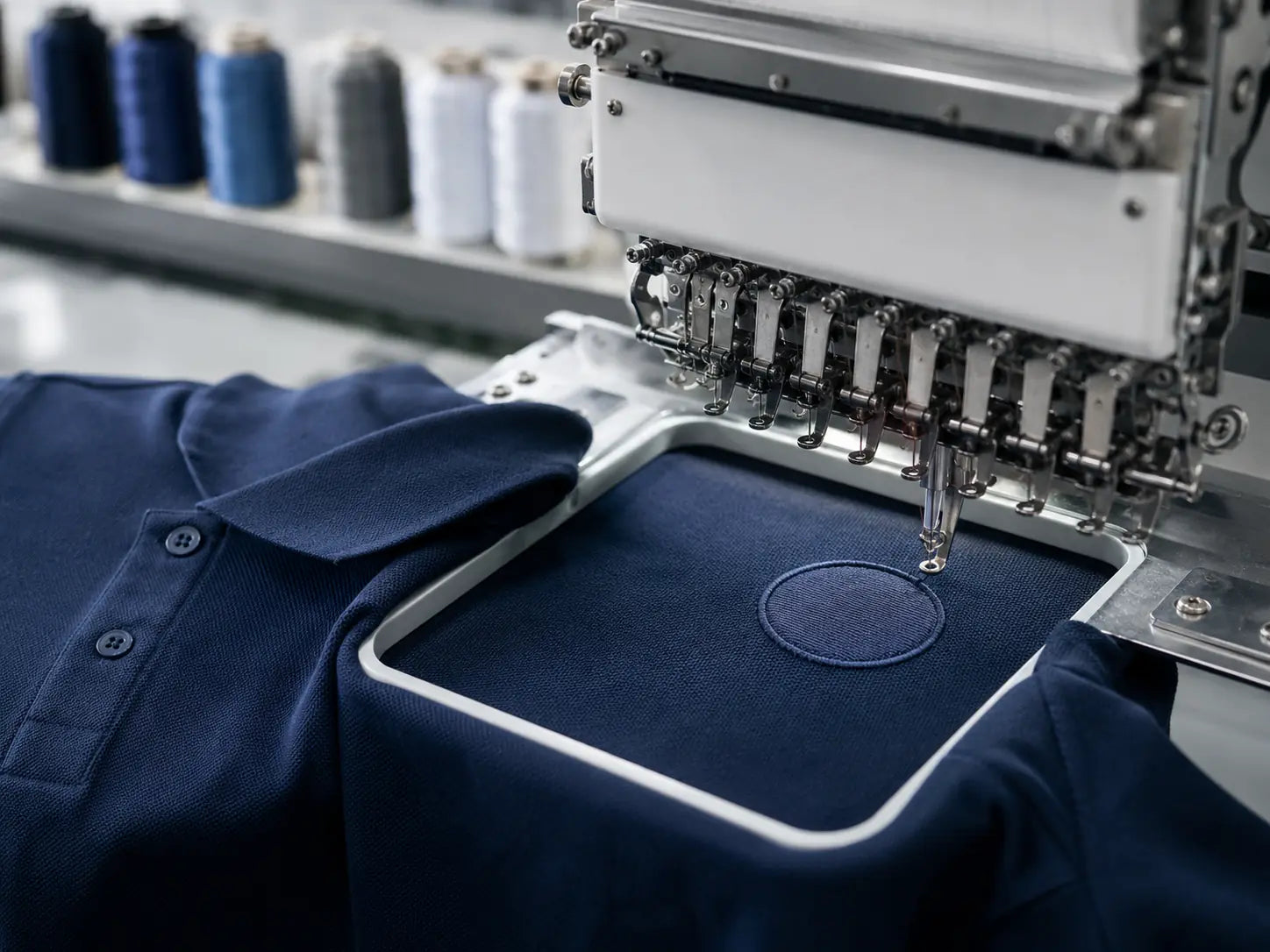 Illustrative machine embroidery reference for custom apparel