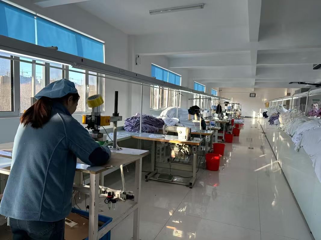 Apparel sewing line in the Dongguan production operations